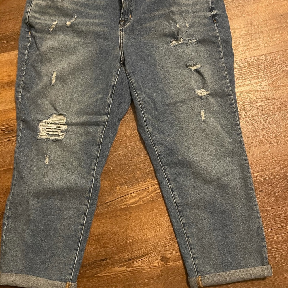 BNWT Lane Bryant girlfriend distressed crop jeans